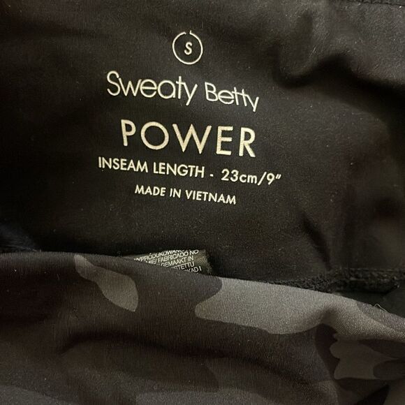 Sweaty Betty Power Biker Shorts Women's High Waist Camo Black Gray S - Picture 6 of 6